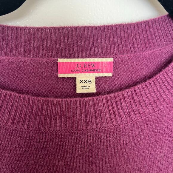 J.Crew Cashmere Crewneck Sweater Purple Plum Classic Soft Lightweight Knit - Picture 3 of 13